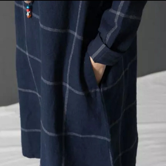 5⭐FLATTERING NAVY PLAID dress tunic NICE STYLE - Picture 6 of 8